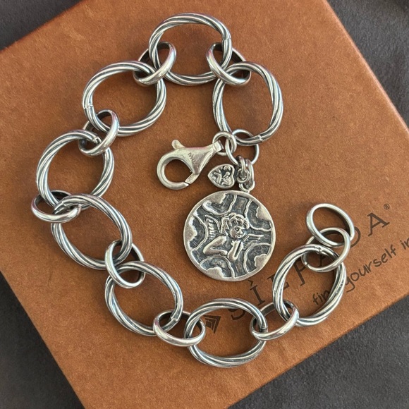 Silpada Angel Watch Over Me Sterling Silver Oxidized Bracelet B1959 - Picture 5 of 16